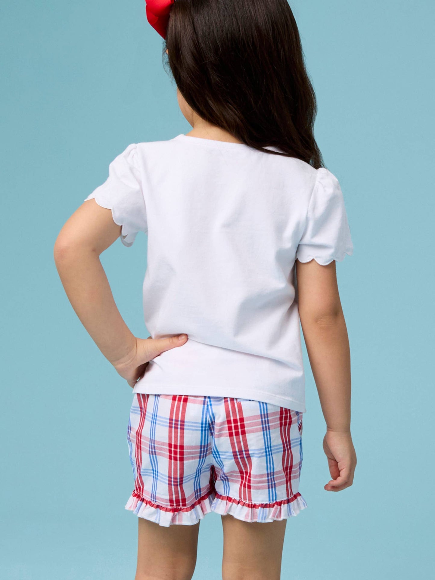 Toddler Girls Lincoln Plaid Ruffle Trim Woven Shorts