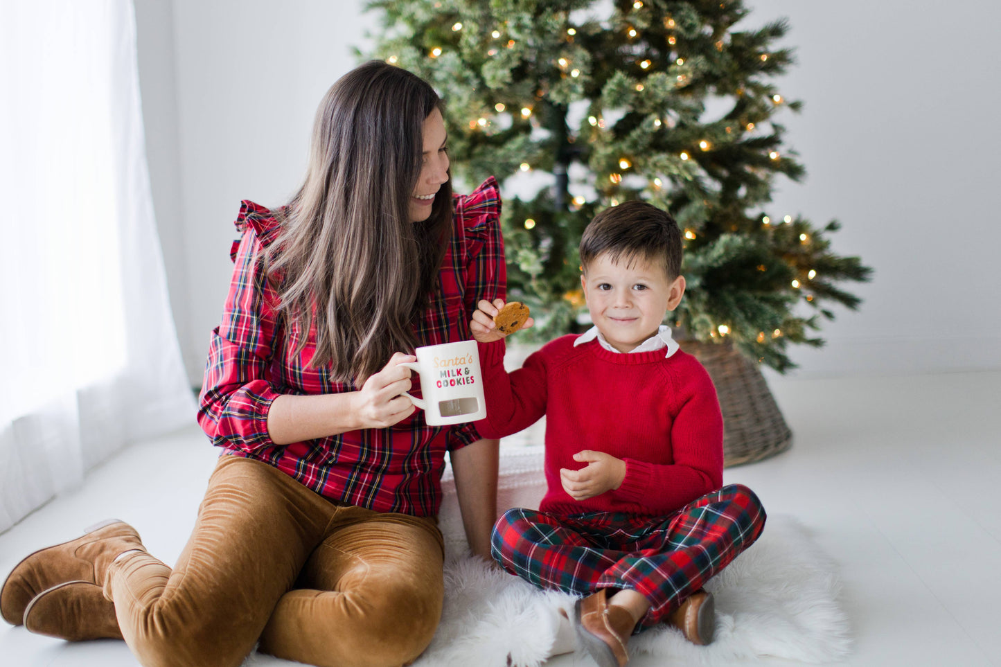 Santa’s Milk & Cookies Christmas Ceramic Mug, White