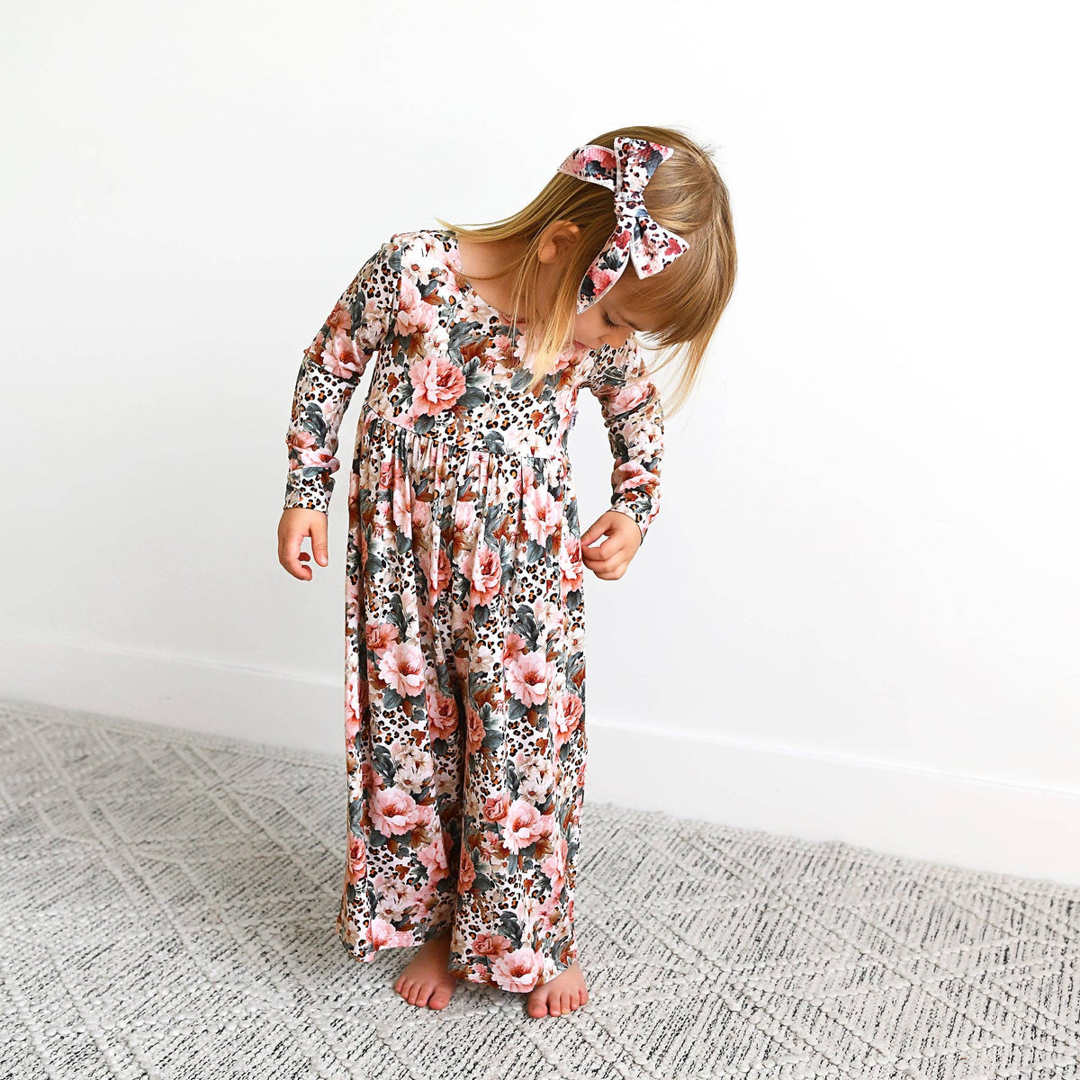 Laura WIDE LEG ROMPER Bamboo Floral Kids Clothing Outfit