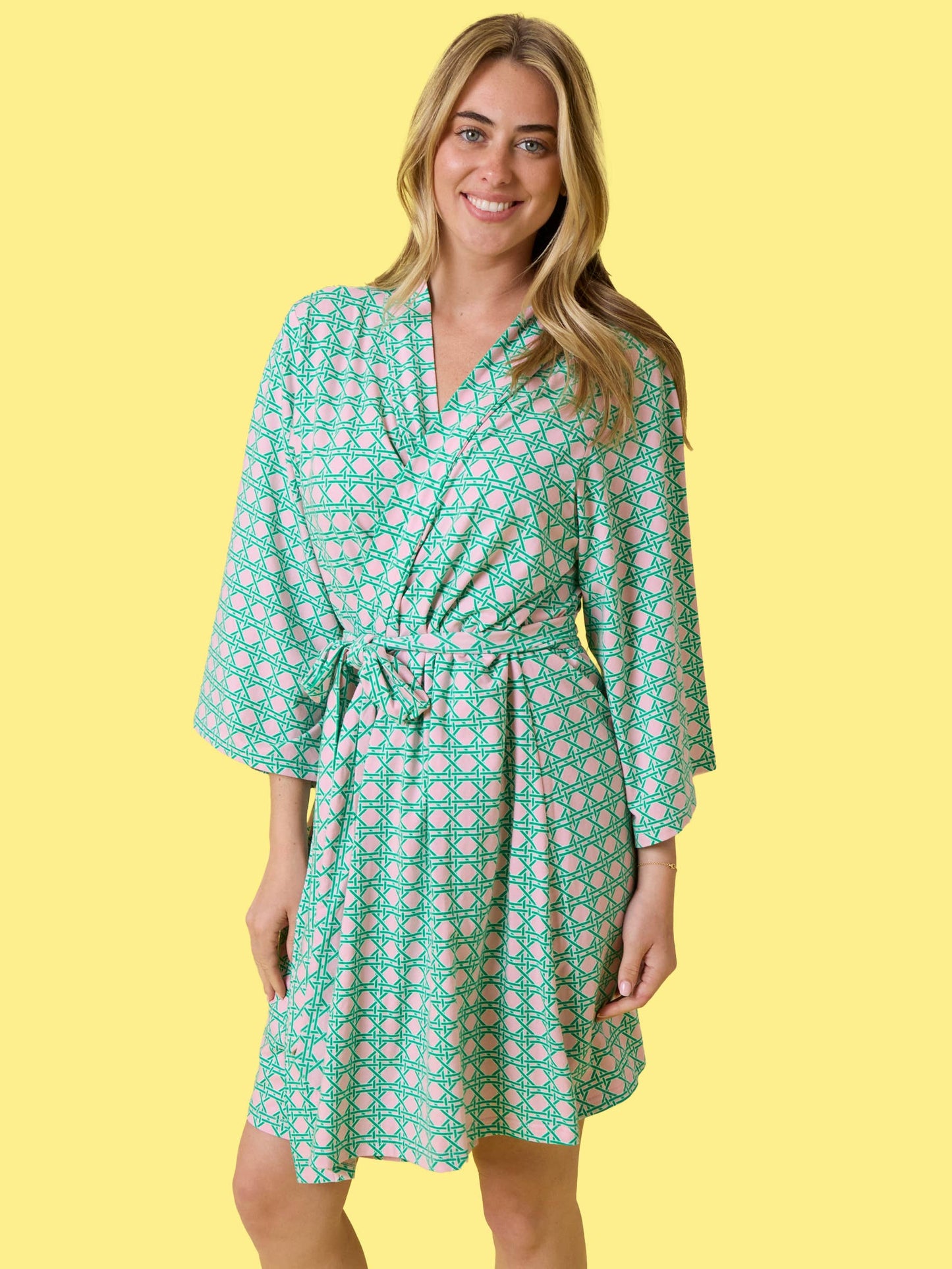 SoftSnooze™ Women's Cotton Modal Pink Coastal Cane Mommy & Me Maternity Robe