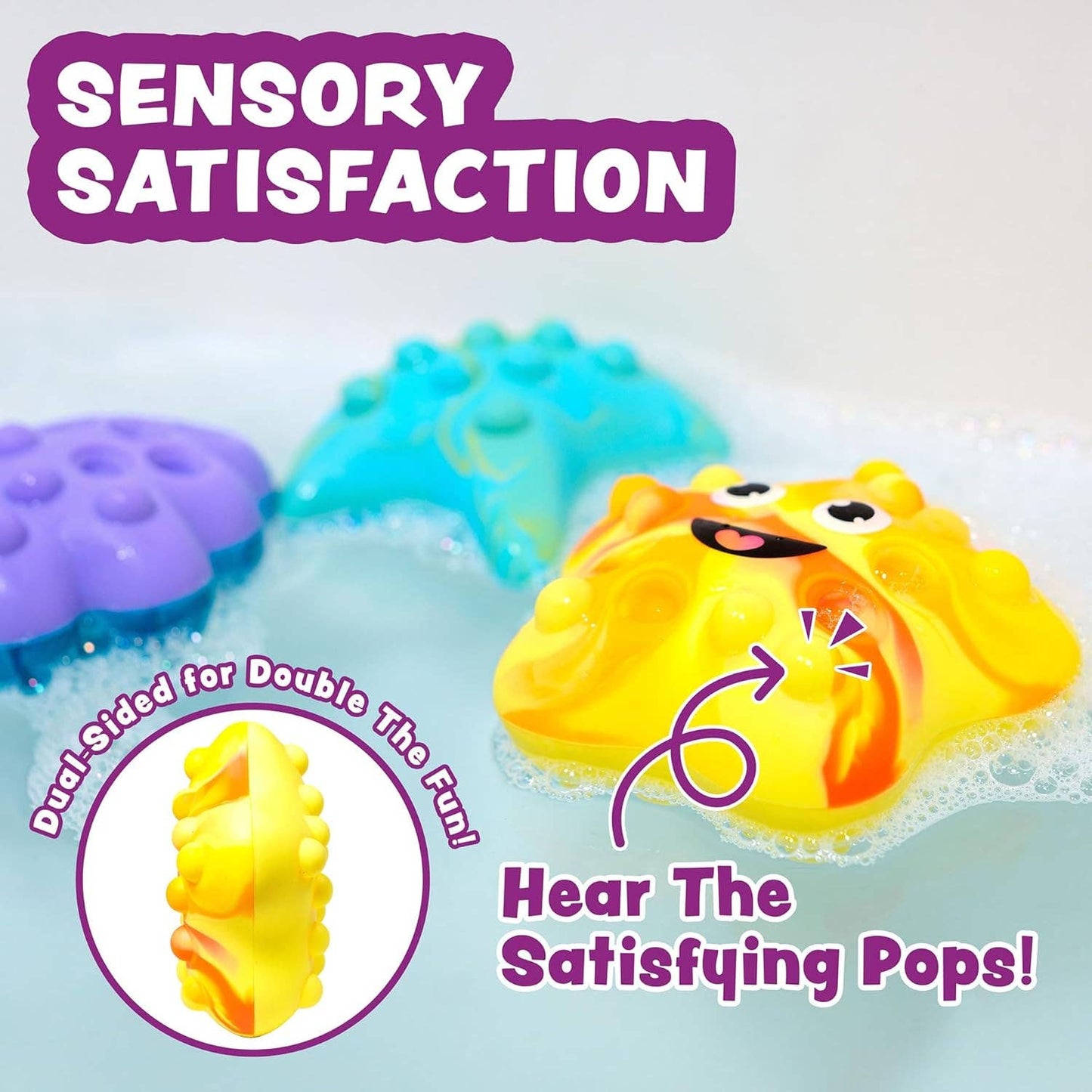 Tub Works® Tub Poppers™ Popping Kids & Toddler Bath Toys, 3 Pack