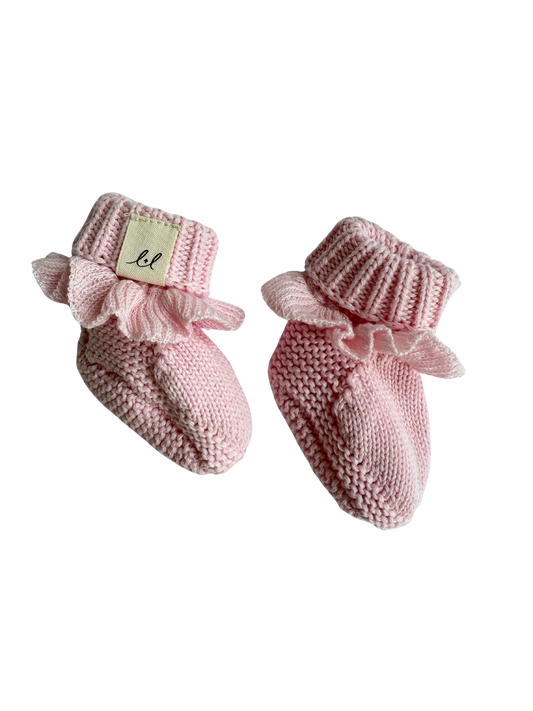 Classic Ruffle Booties - Powder Pink