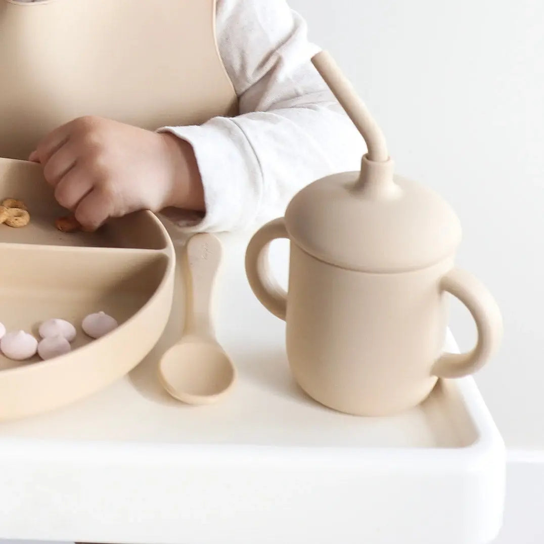 Sippy Cup with Straw, Spill-Proof & Anti-Stain - Dusty Teal