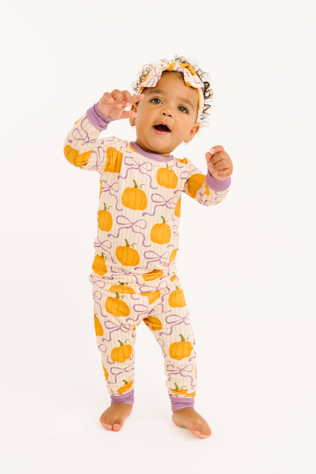 Pumpkin & Bows Bamboo Set