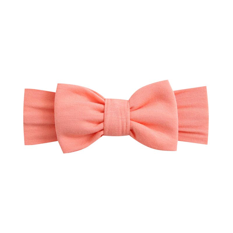 Joyful Coral Bow Headband I Infant Newborn Girl Bow
