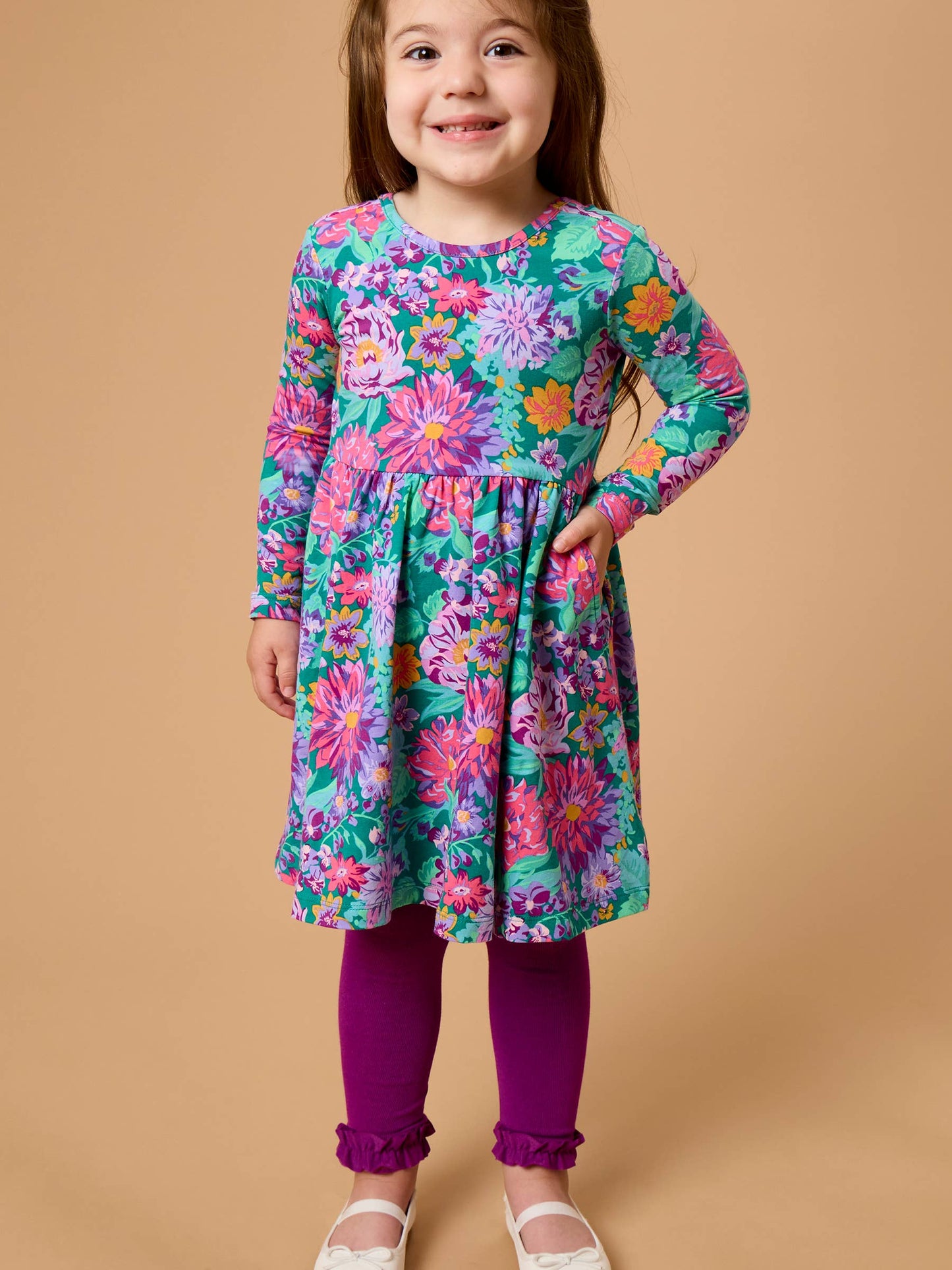 Girls Plum Tart Footless Ruffle Tights