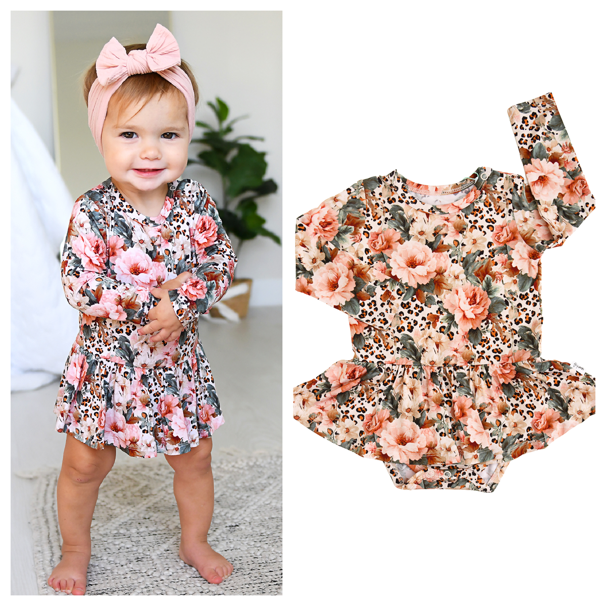 Laura TUTU Bamboo Floral Baby Clothing Dress Outfit
