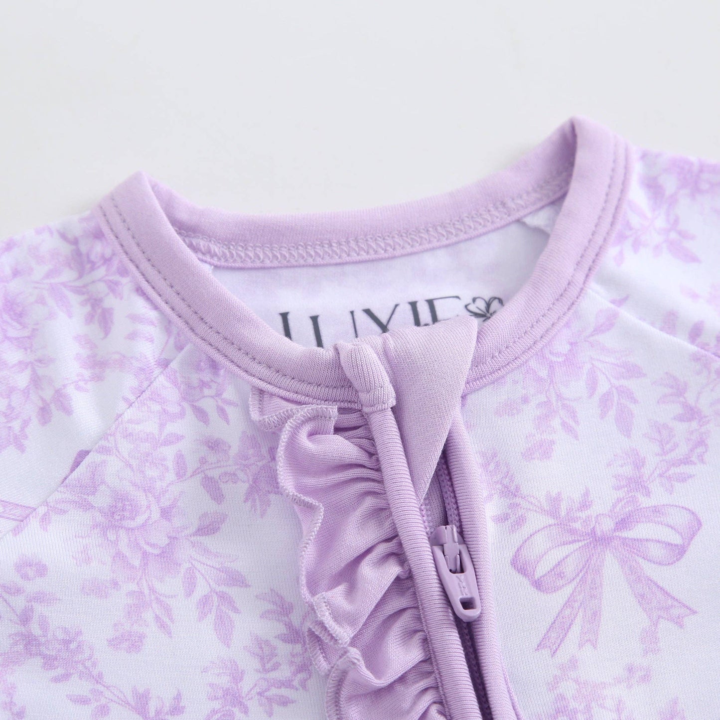 Bows & Blooms Ruffled Bamboo Convertible Footie Zippy Romper