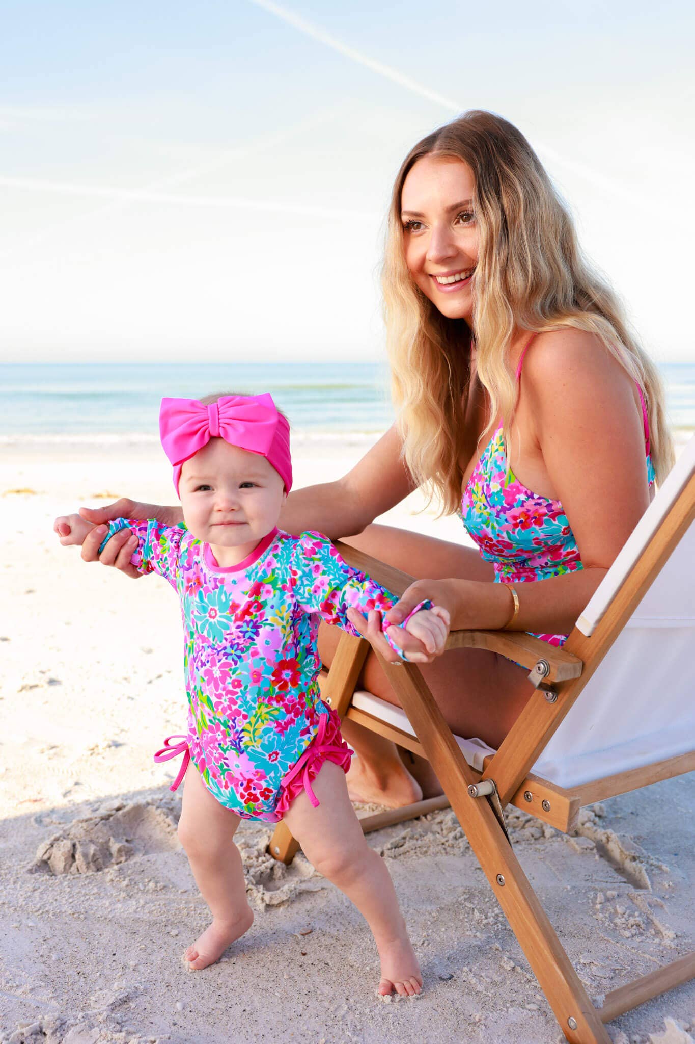 Long Sleeve Rash Guard With Ruffle Bottom | Petal Splash
