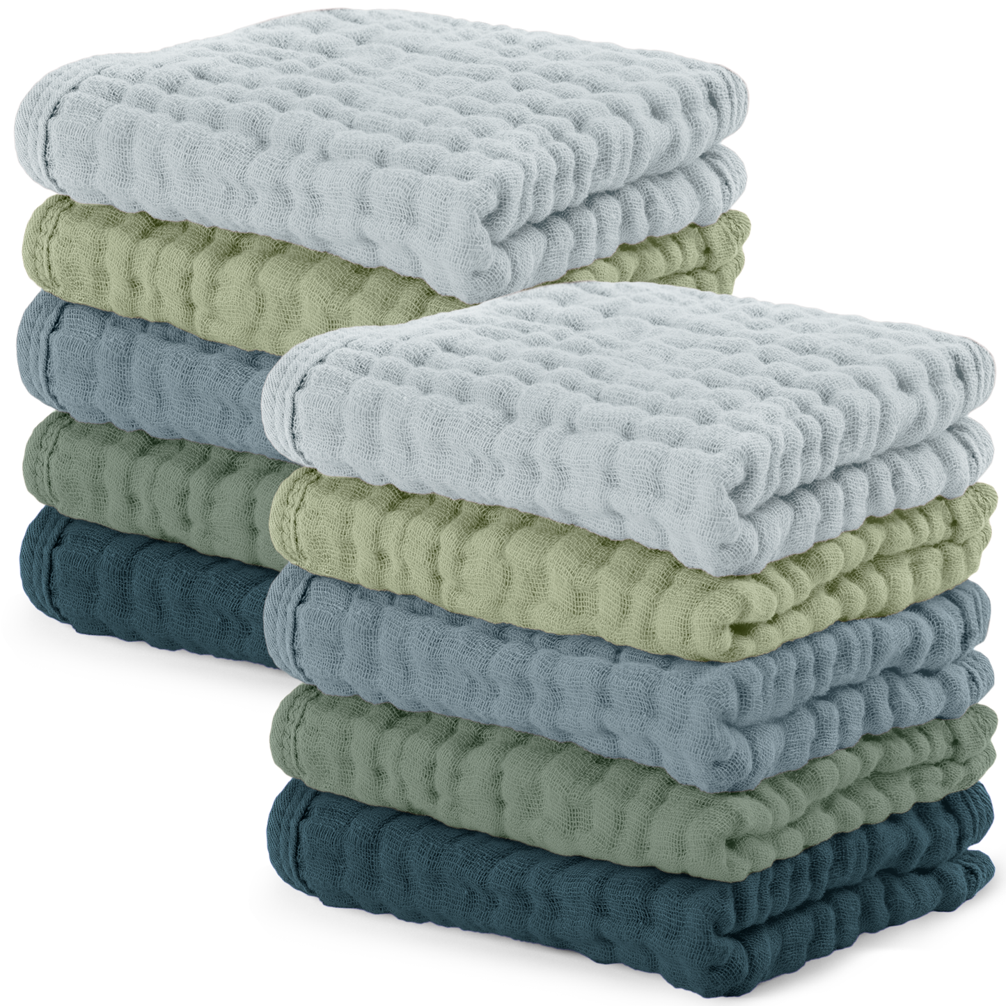 Baby Washcloths 100% Muslin Cotton by Comfy Cubs