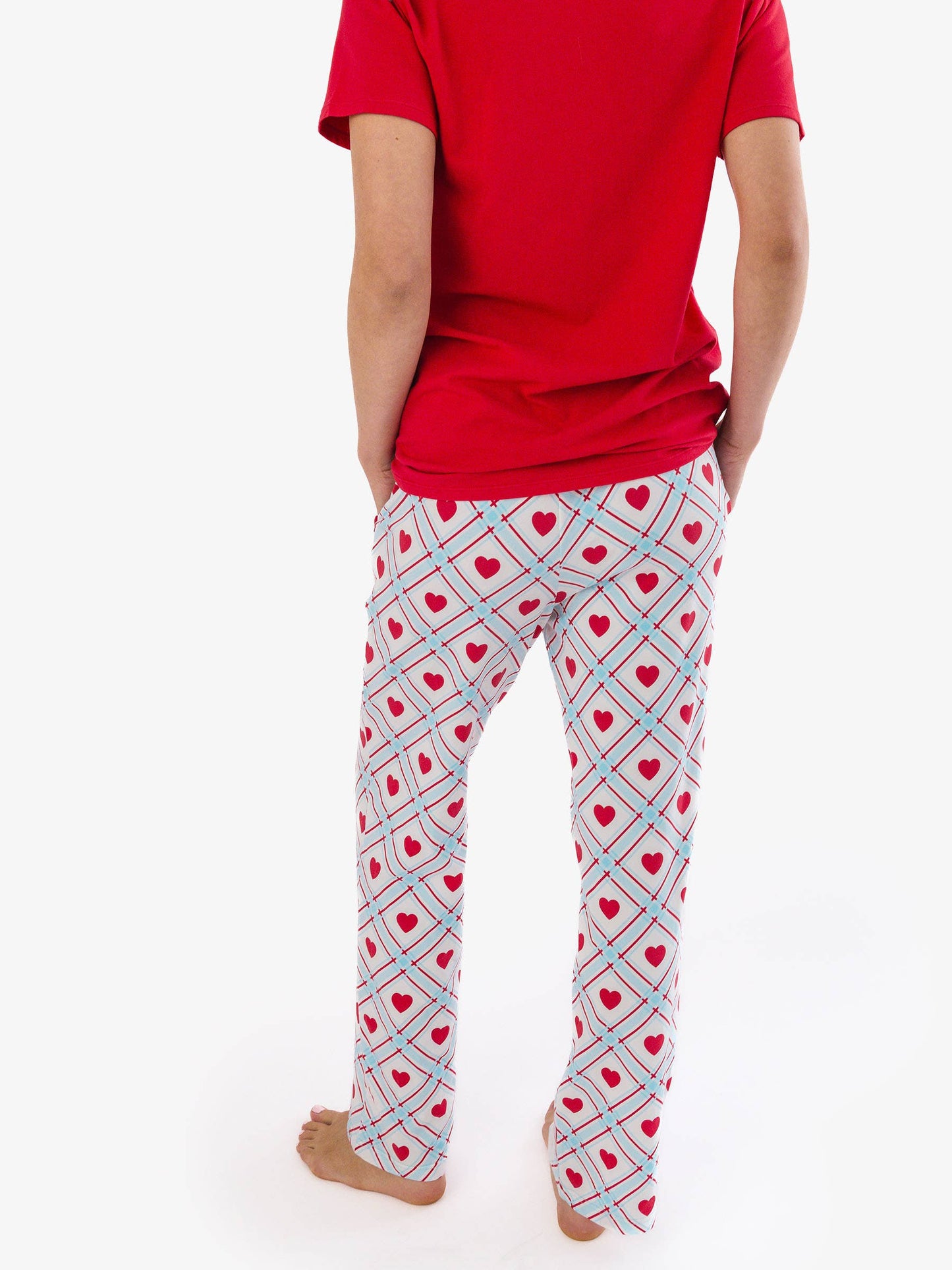 SoftSnooze™ Adult Cotton Modal Blue Sweetheart Plaid Pajama Pants