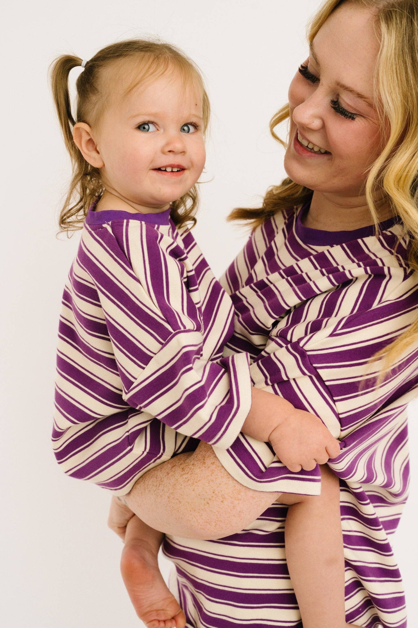 Women's Plum Stripe Slouchy Set