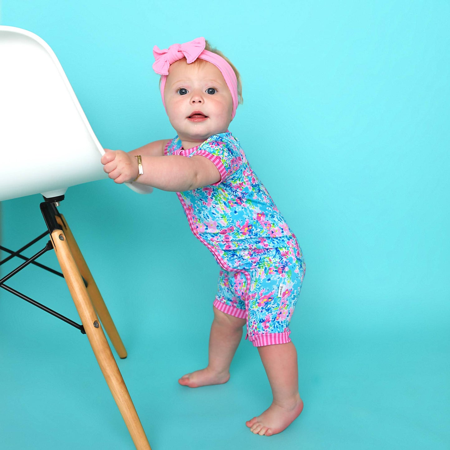 Ella SHORTY ZIP Bamboo One Piece Floral Baby Outfit