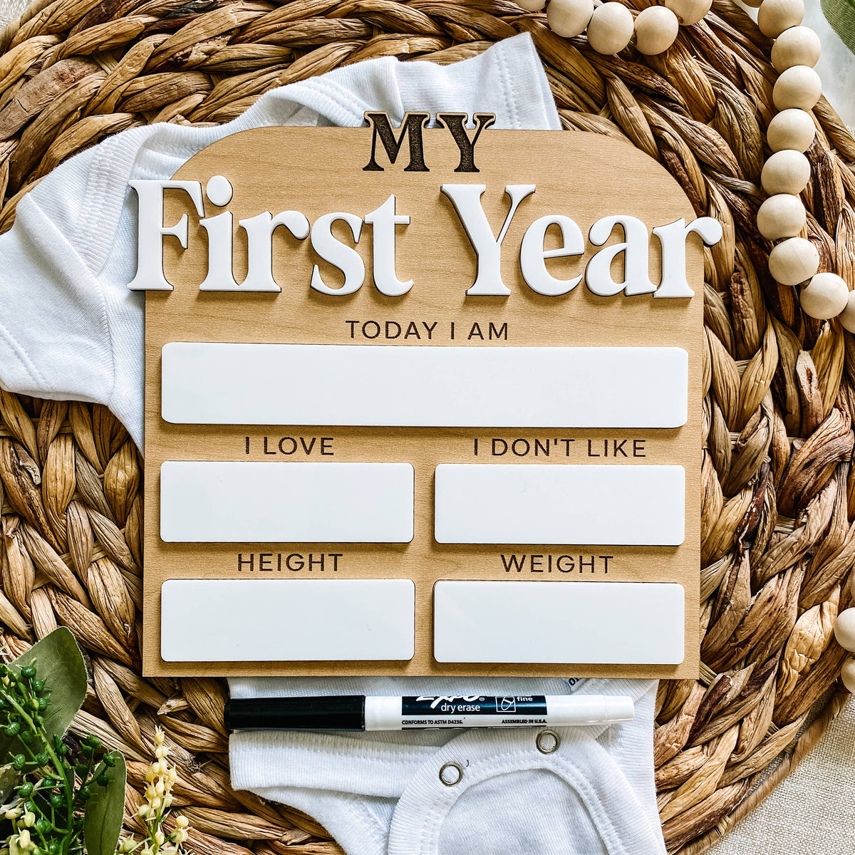 First Year Monthly Milestone Stat Board