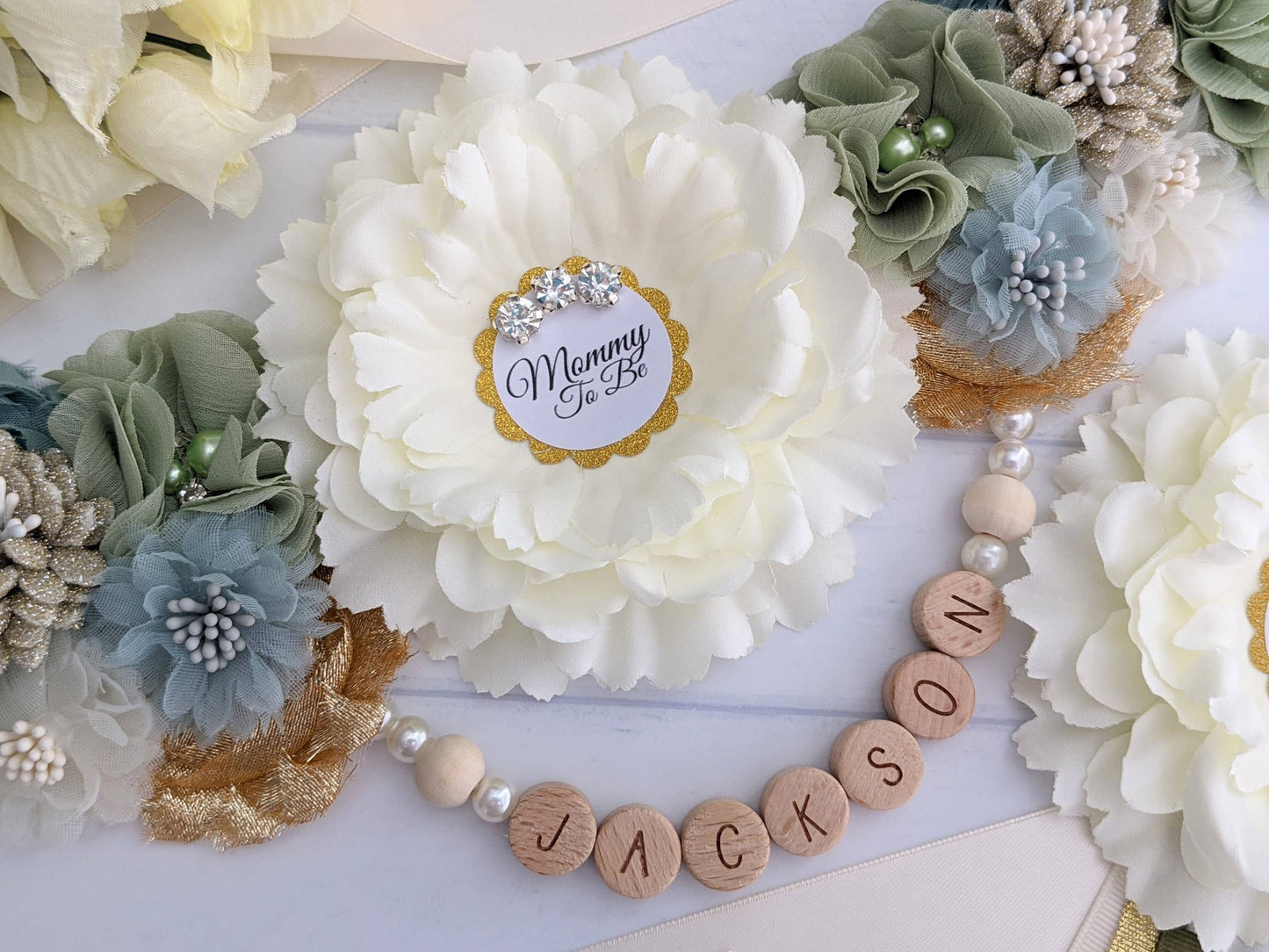 Greenery Gender Neutral Baby Shower Mommy To Be Sash Belt