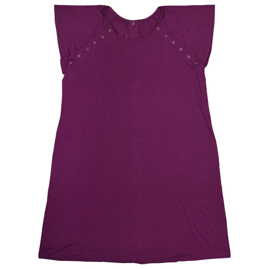 Plum Purple Maternity Mommy Labor and Delivery/ Nursing Gown