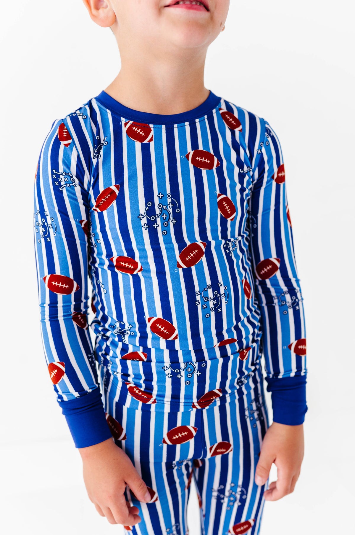 Football Kids Pajamas - Blue