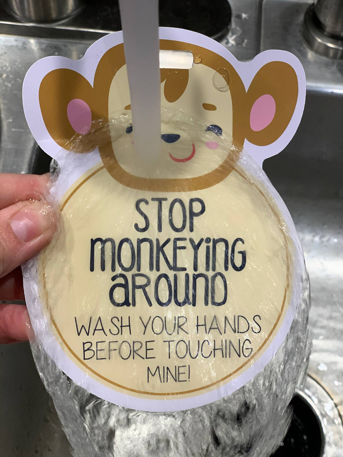 Monkey No Touching Car Seat and Stroller Tag
