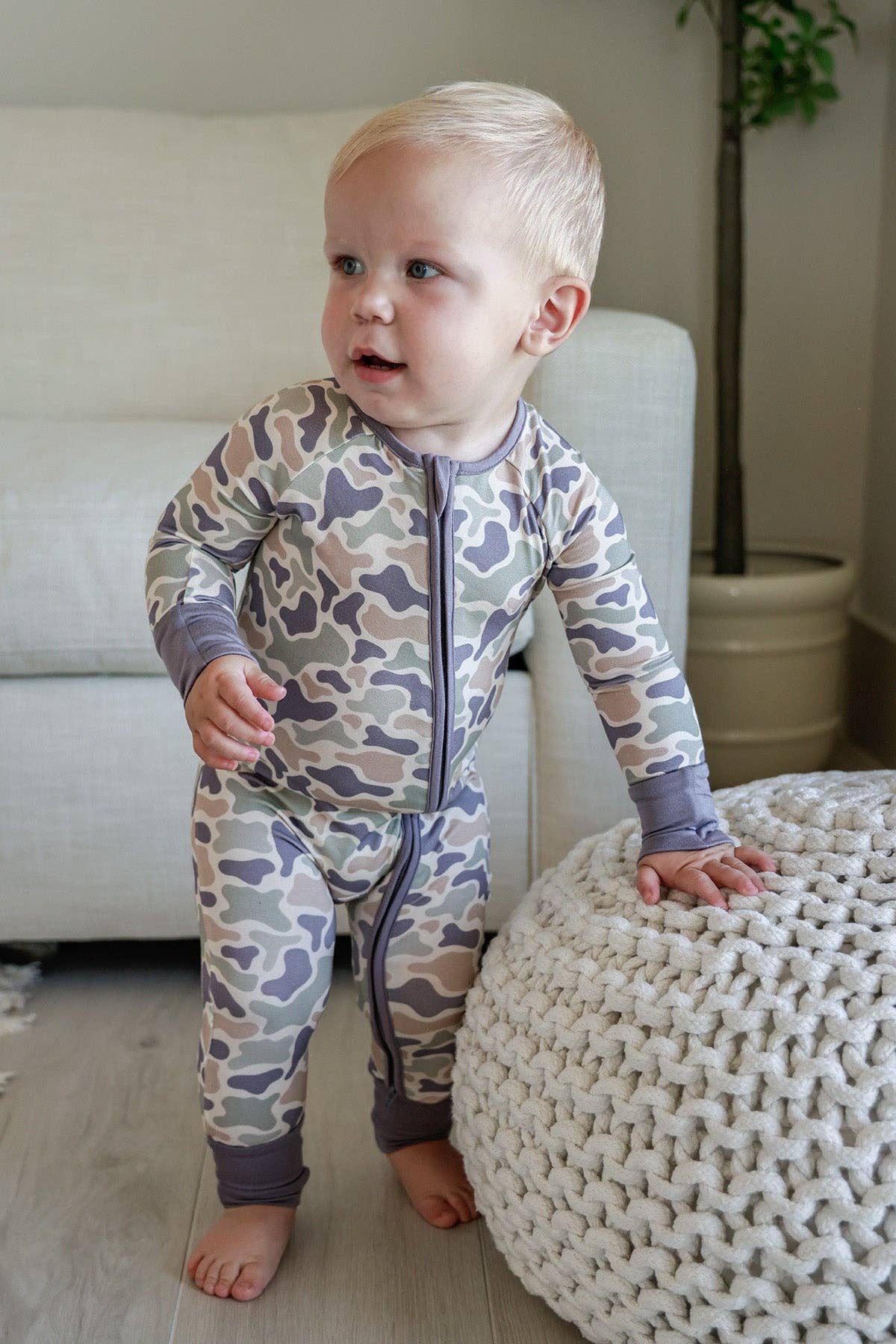 Convertible Zip Romper | Camo Cutie