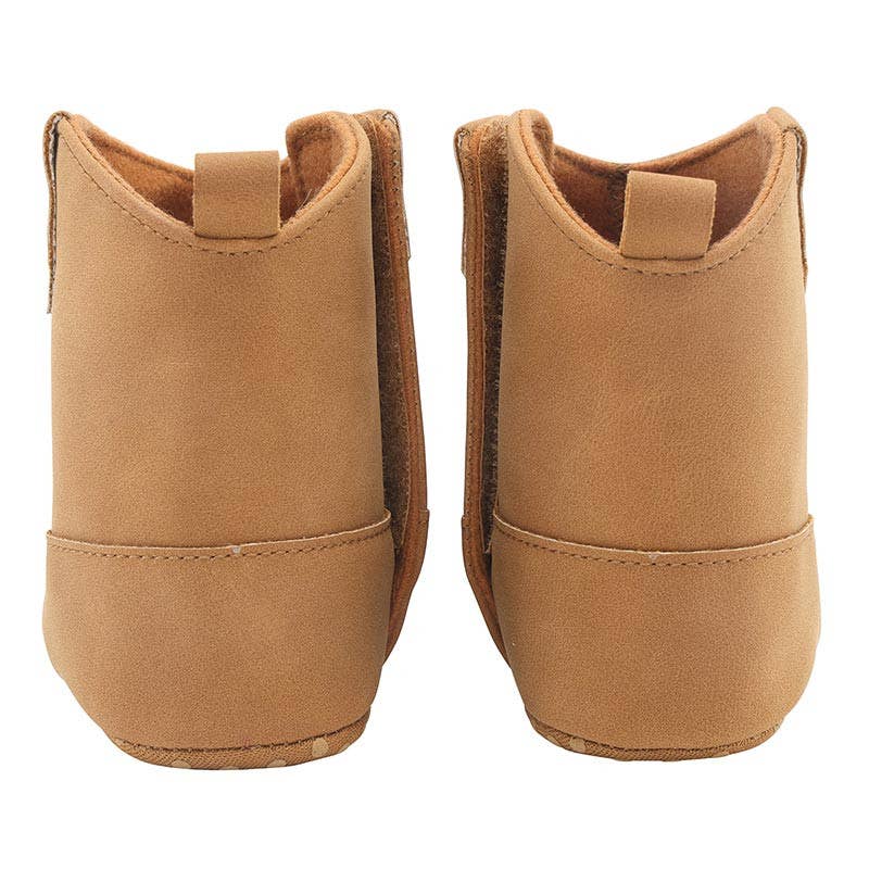 Cowboy Boots - Tan + Pink Stitching