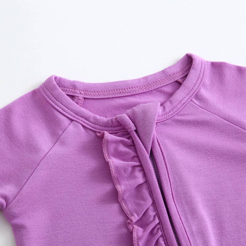 Luxie Lavender Ruffled Convertible Romper I Micropreemie