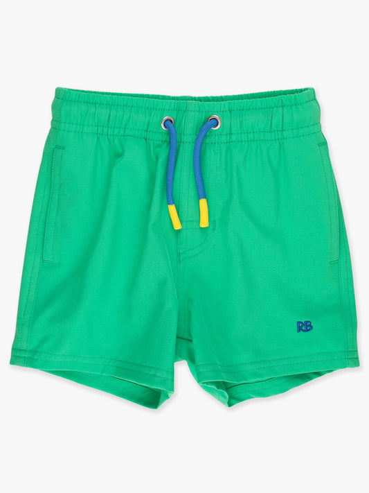 Boys Bright Green Performance Hybrid Swim Trunks