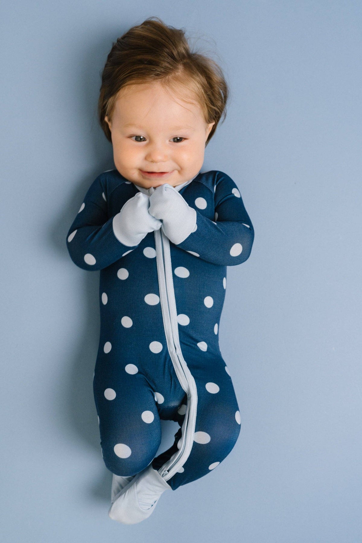 Navy Polkadot Bamboo Sleeper