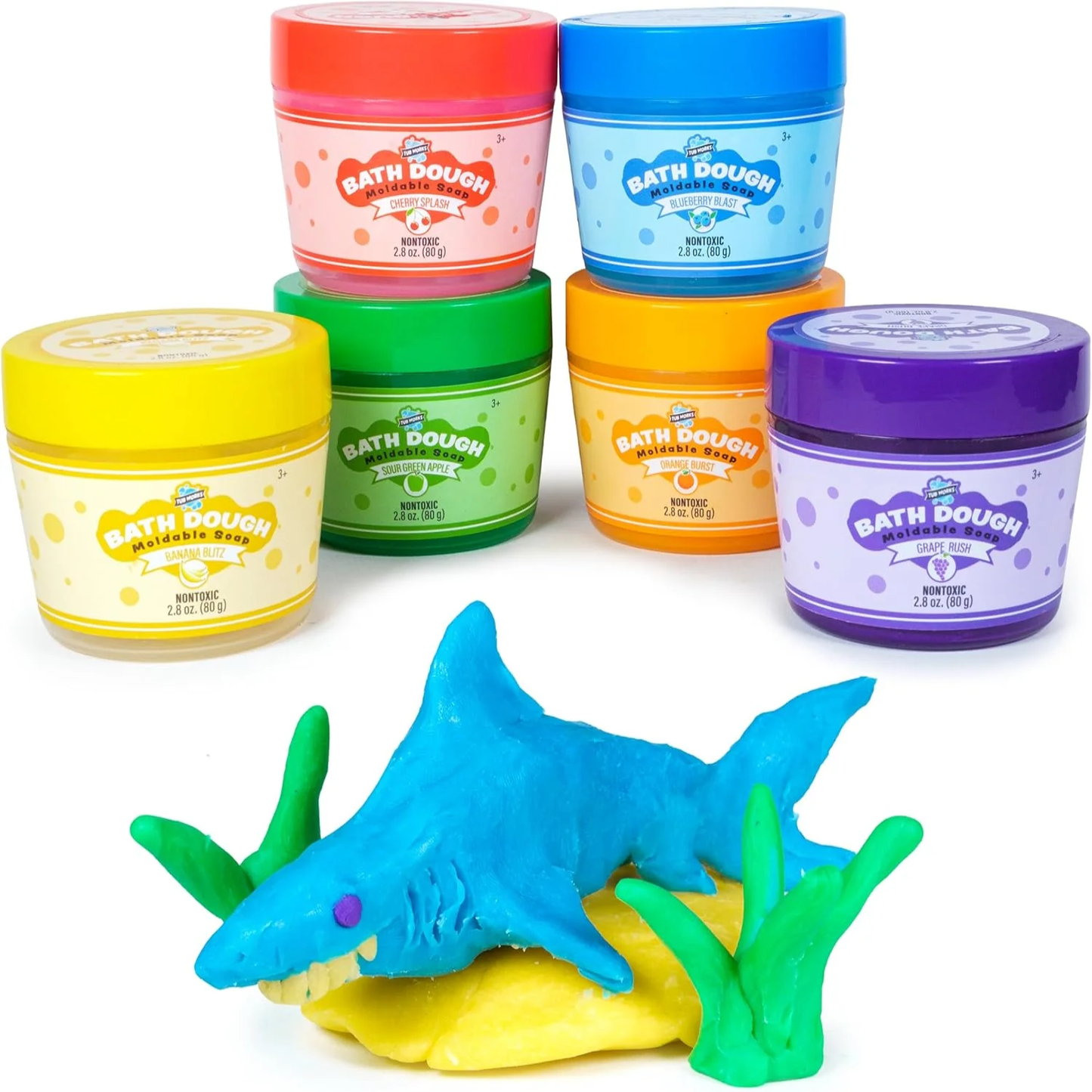 Tub Works® Bath Dough™ Moldable Kids Soap Bath Toy, Variety 6 pack