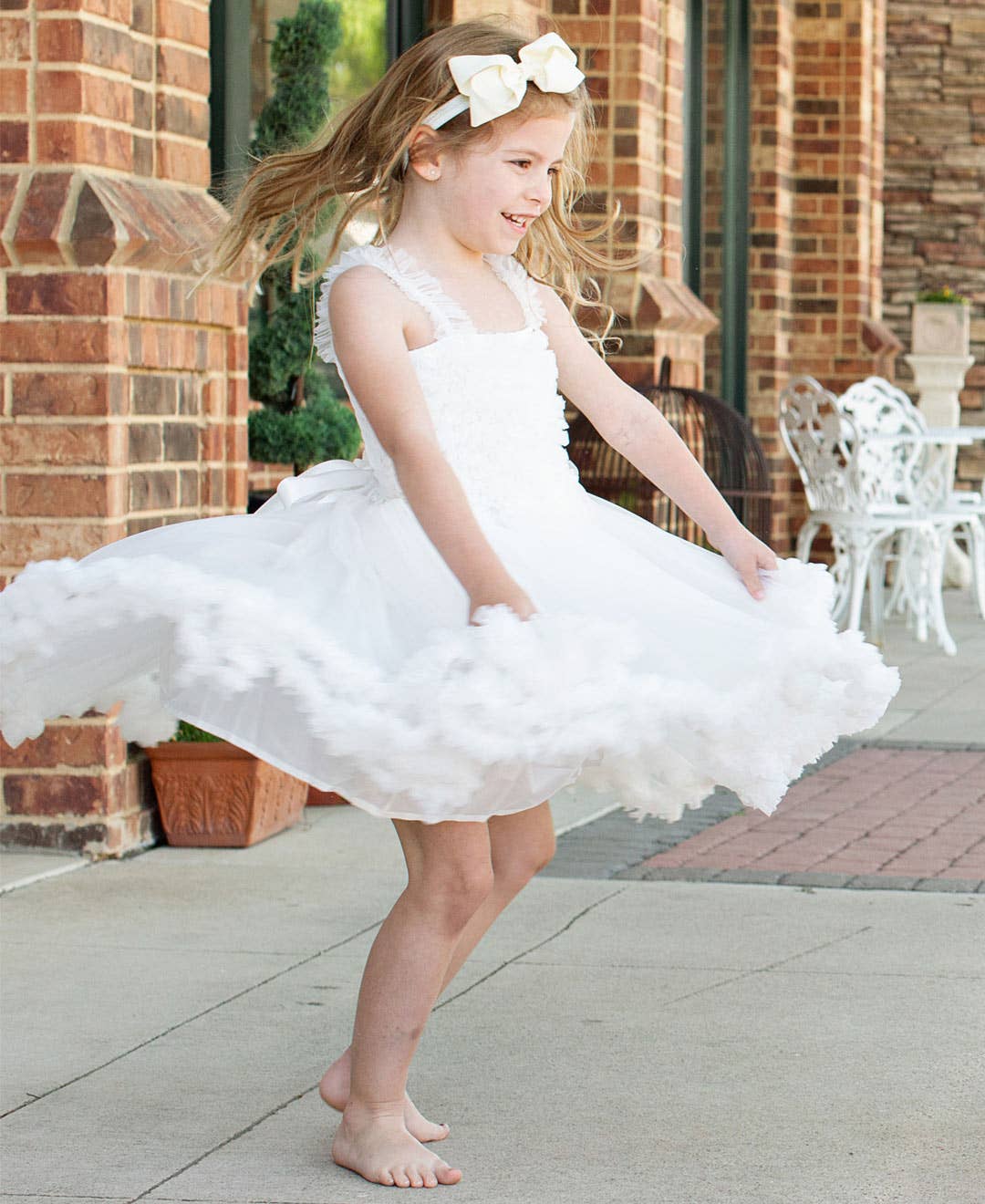 Girls Ivory Bow Headband