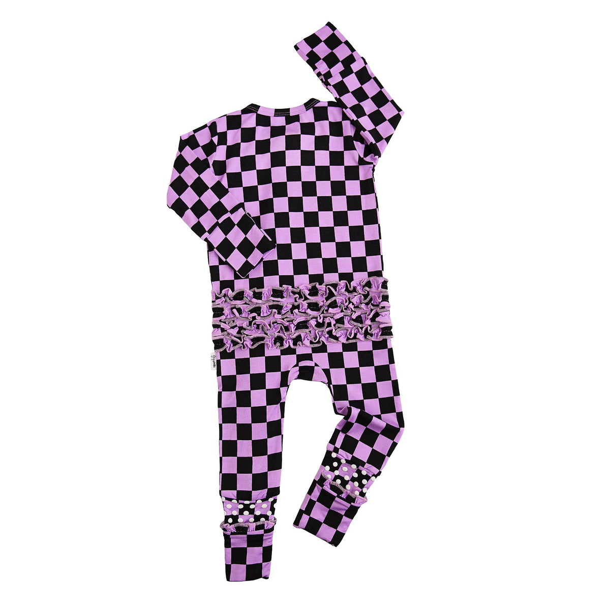 Hadley RUFFLE ZIP Bamboo Halloween Checks Baby Outfit