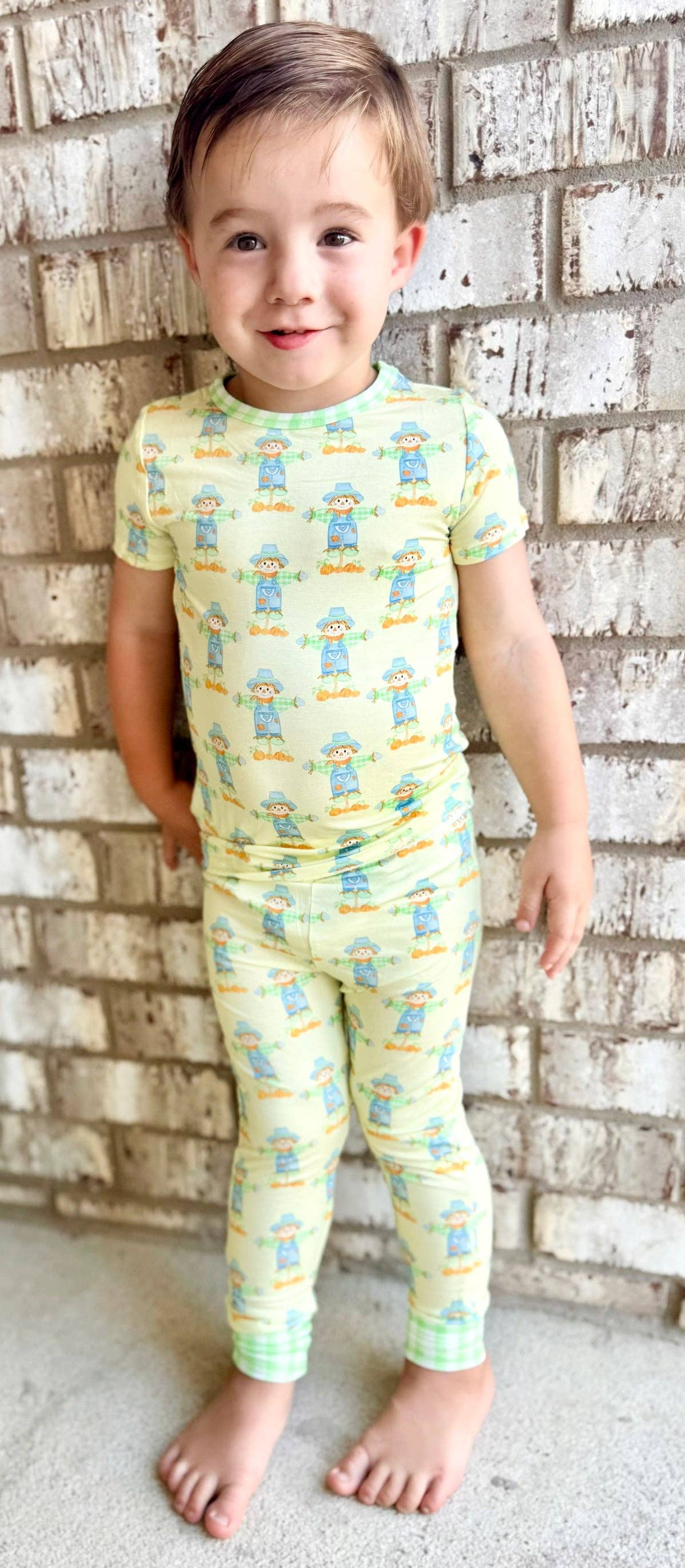 Green Scarecrow Two Piece Pajama set