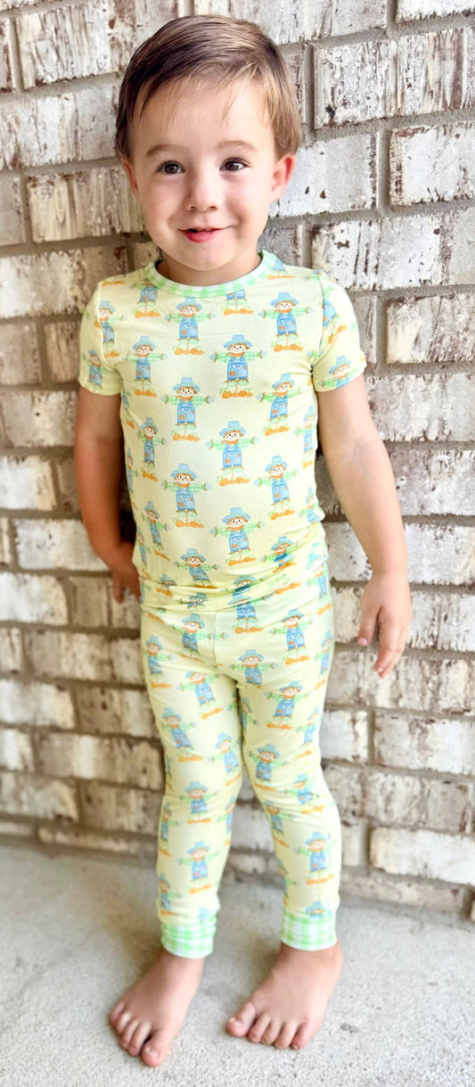 Green Scarecrow Two Piece Pajama set