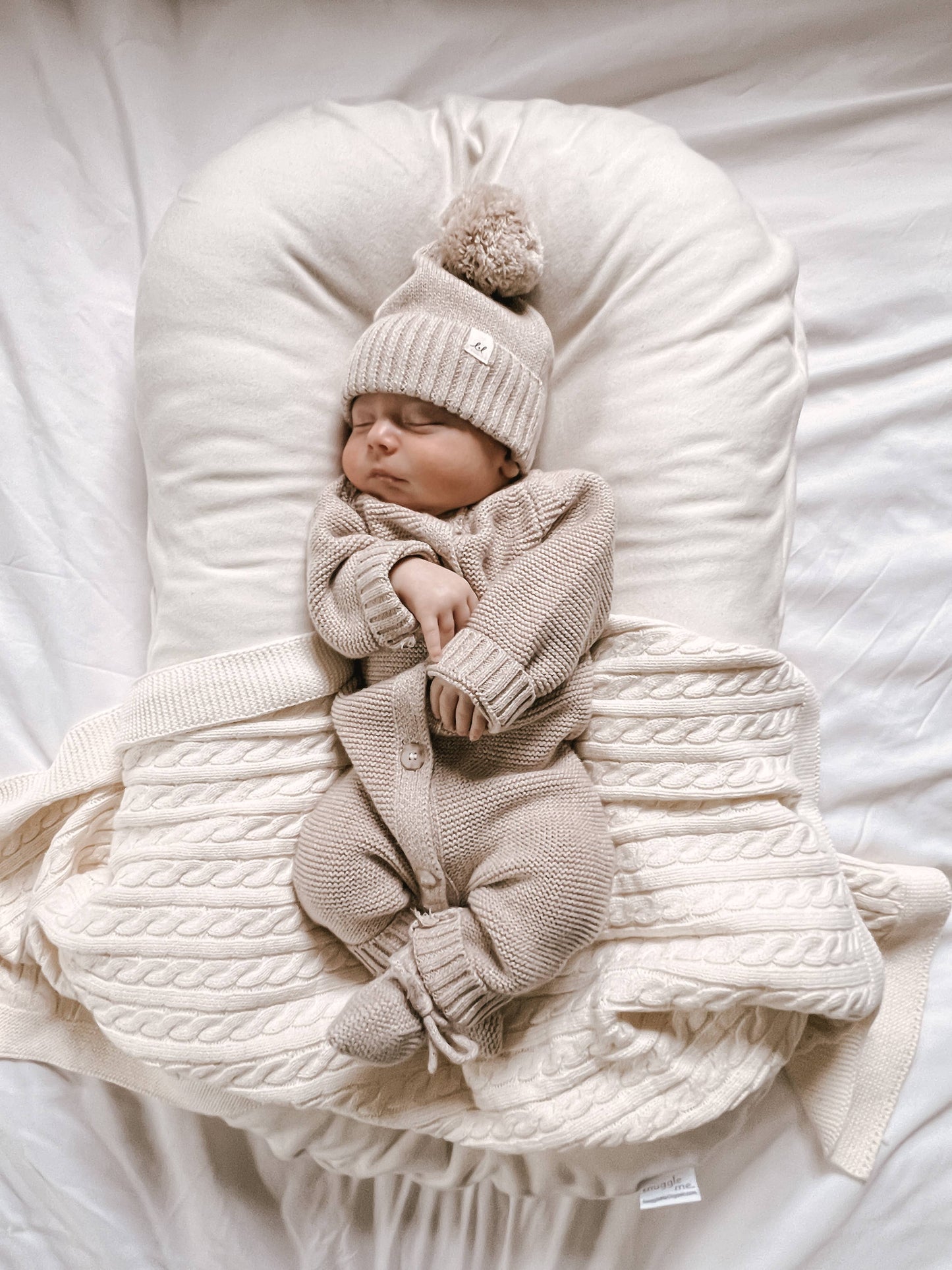 Luna + Luca Classic Purl Knit Jumpsuit - Heather Beige