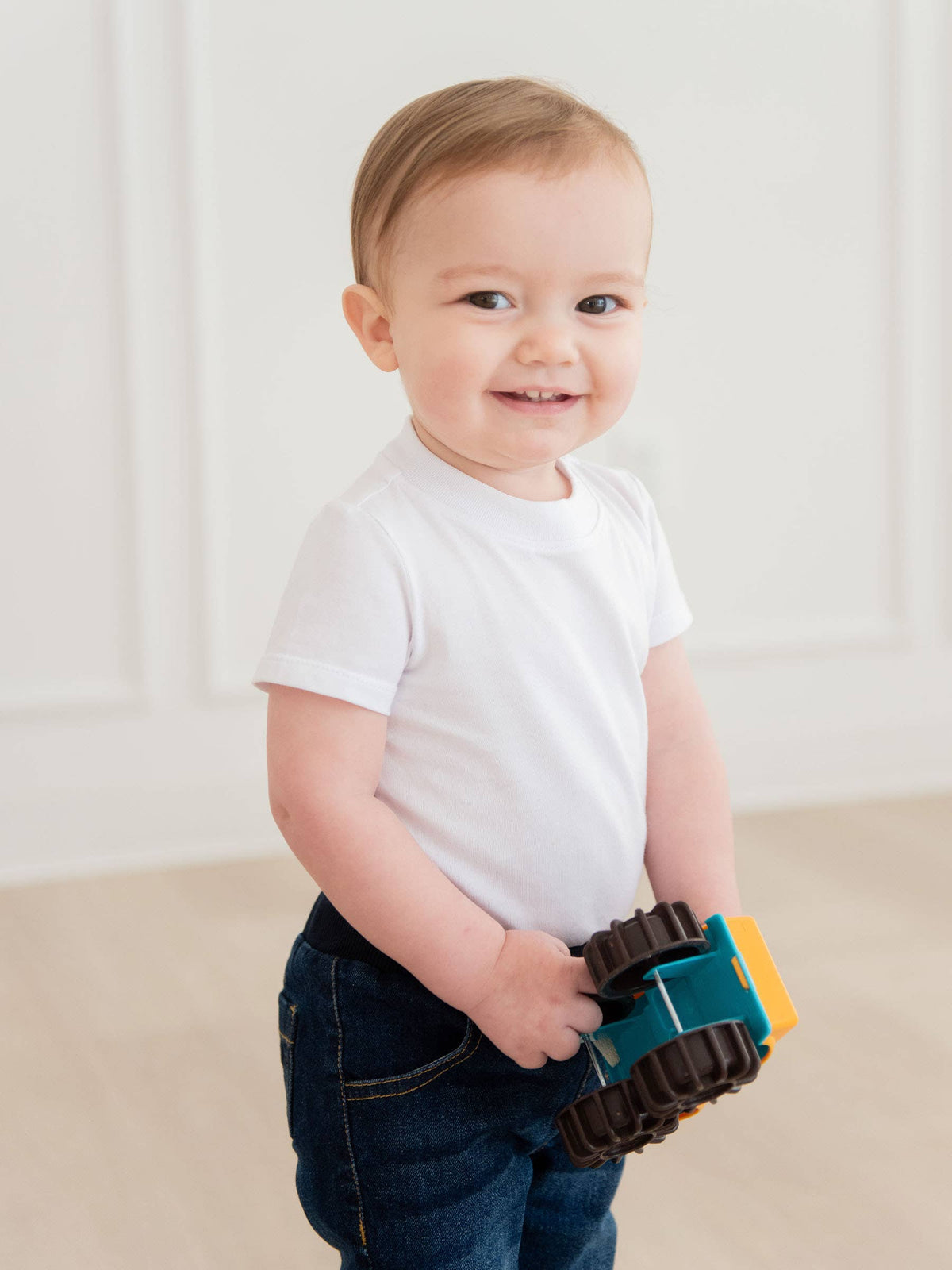 Boys White Short Sleeve Bodysuit