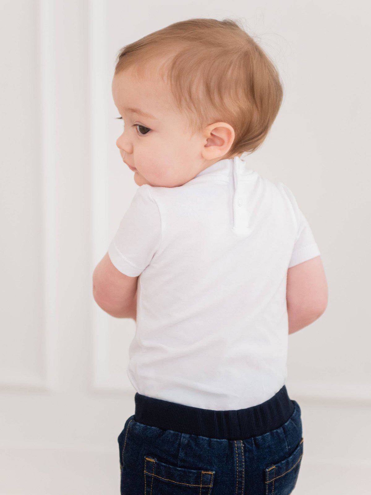 Boys White Short Sleeve Bodysuit