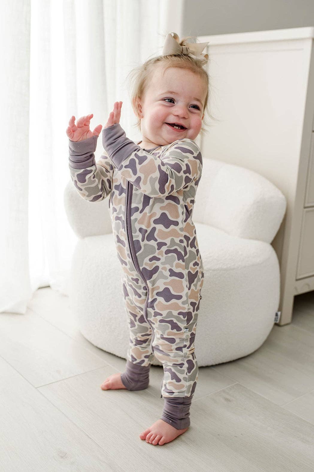 Convertible Zip Romper | Camo Cutie