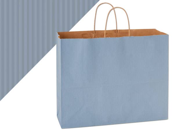 Recycled Shadow Stripe Kraft Paper Retail Shopping Bags