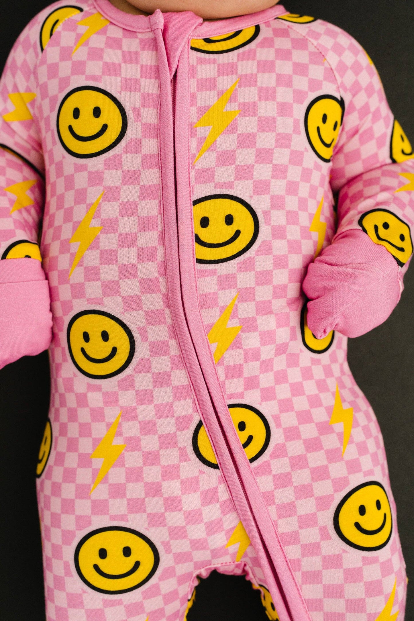 Pink Bolt Check Bamboo Sleeper