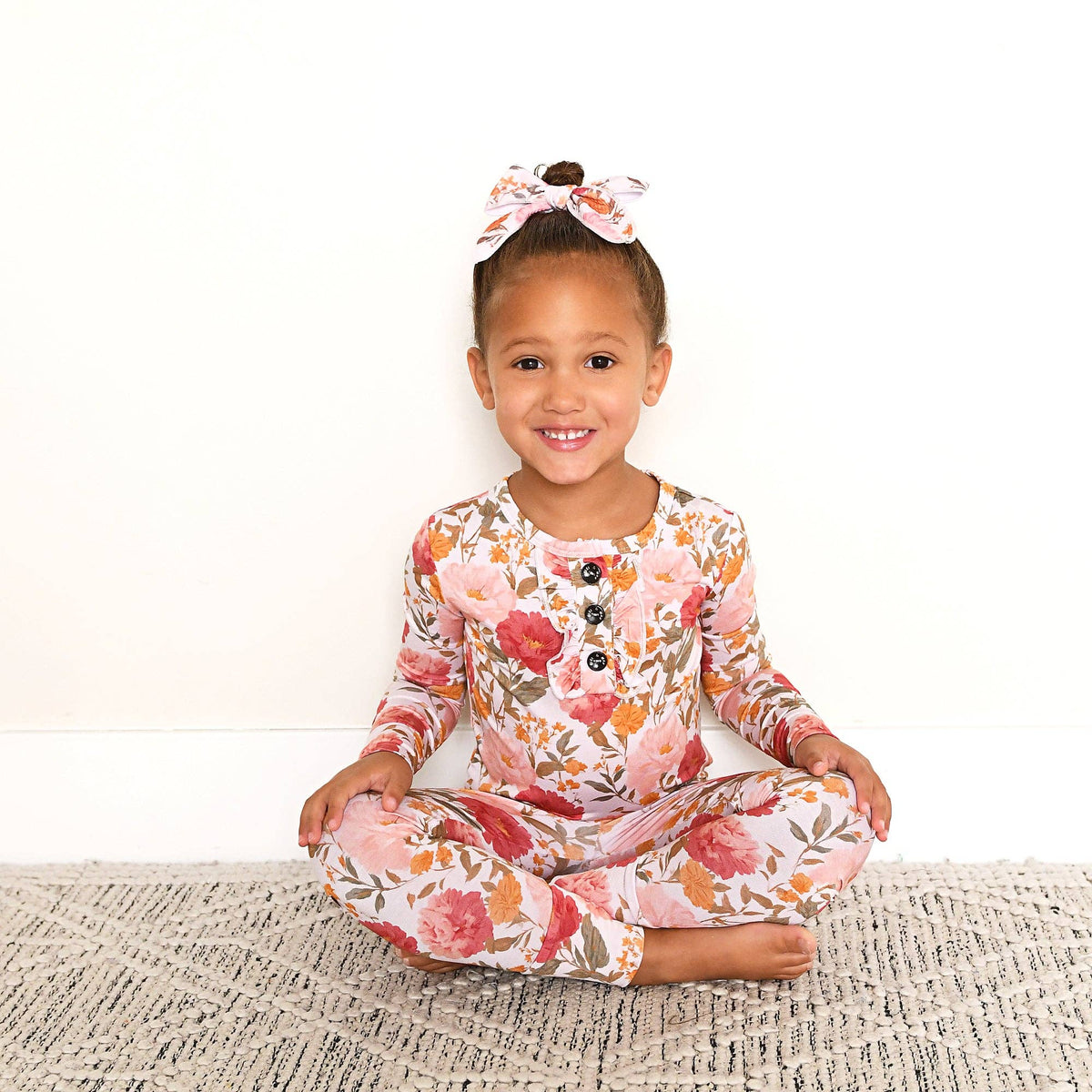 Felicity RUFFLE TWO PIECE Bamboo Floral Kids Girls Outfit