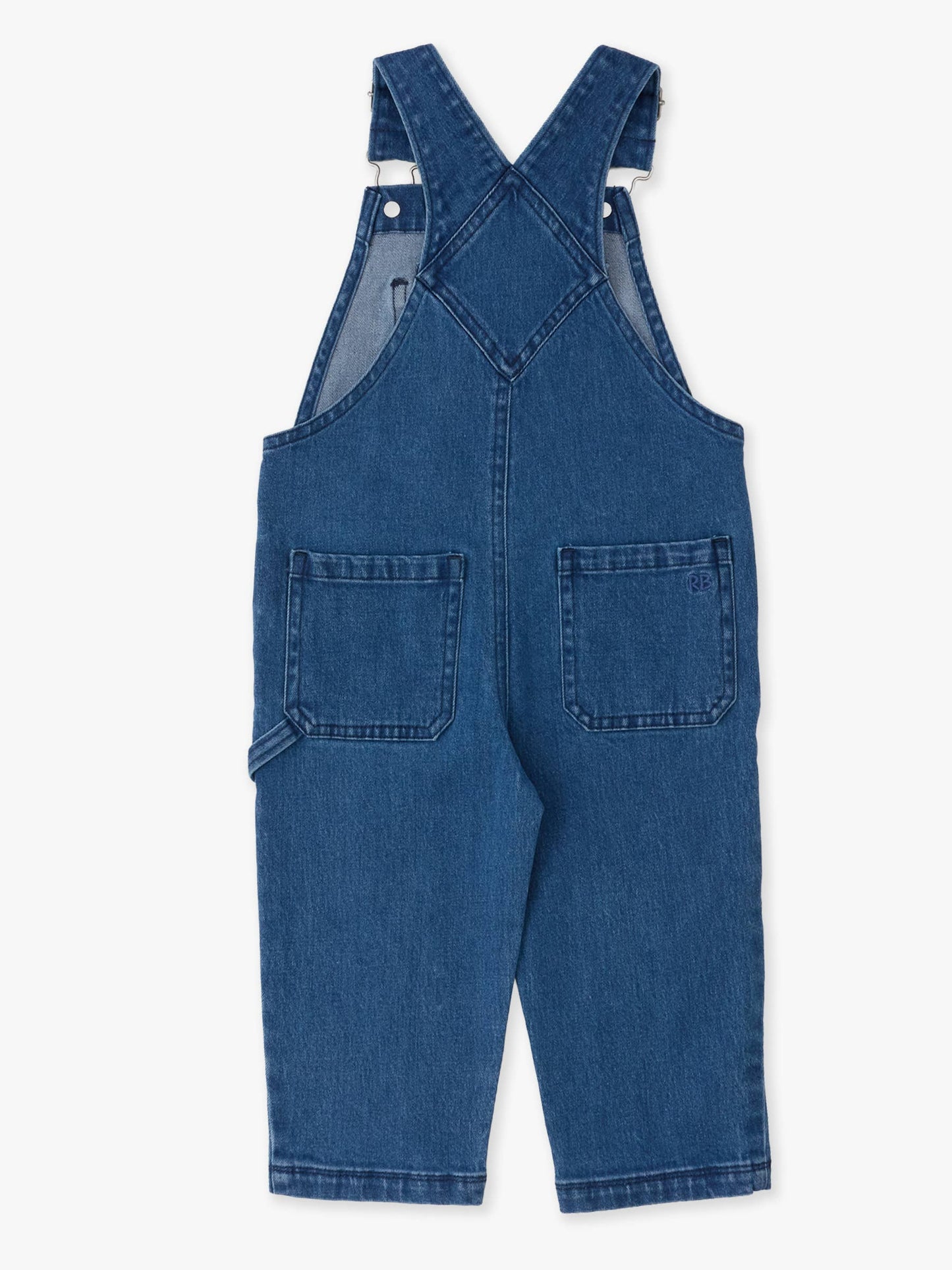 Boys Medium Wash Stretch Denim Overalls