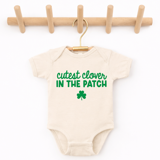 St. Patrick's Day Cutest Clover Baby Bodysuit or Tee