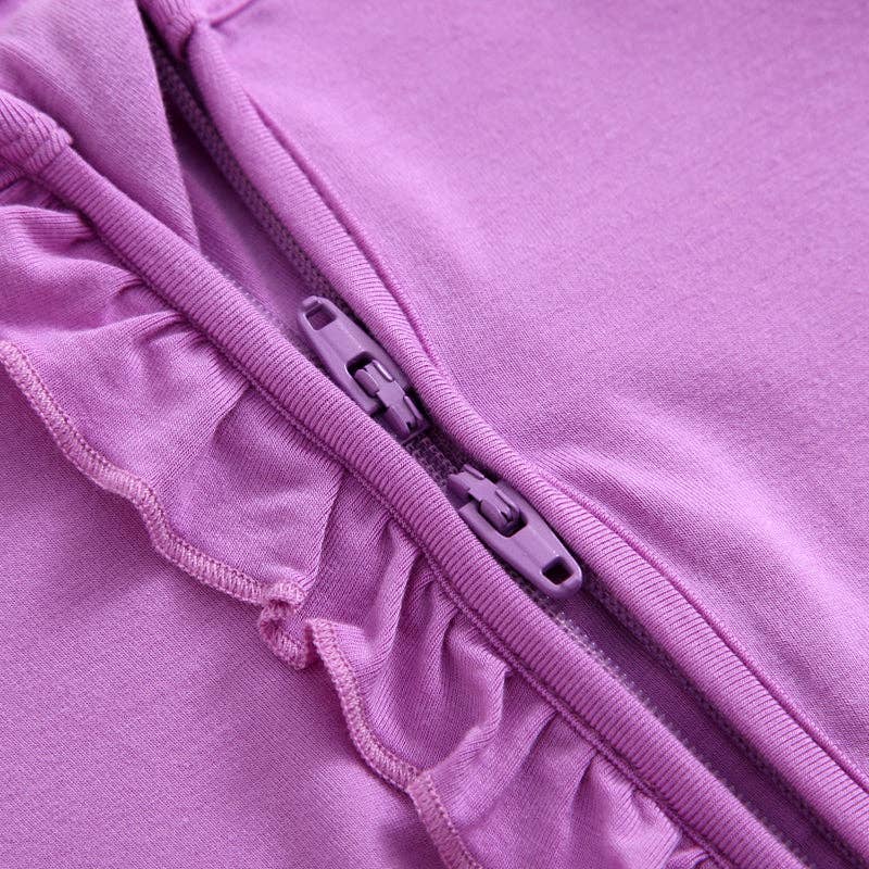 Luxie Lavender Ruffled Convertible Romper I Micropreemie