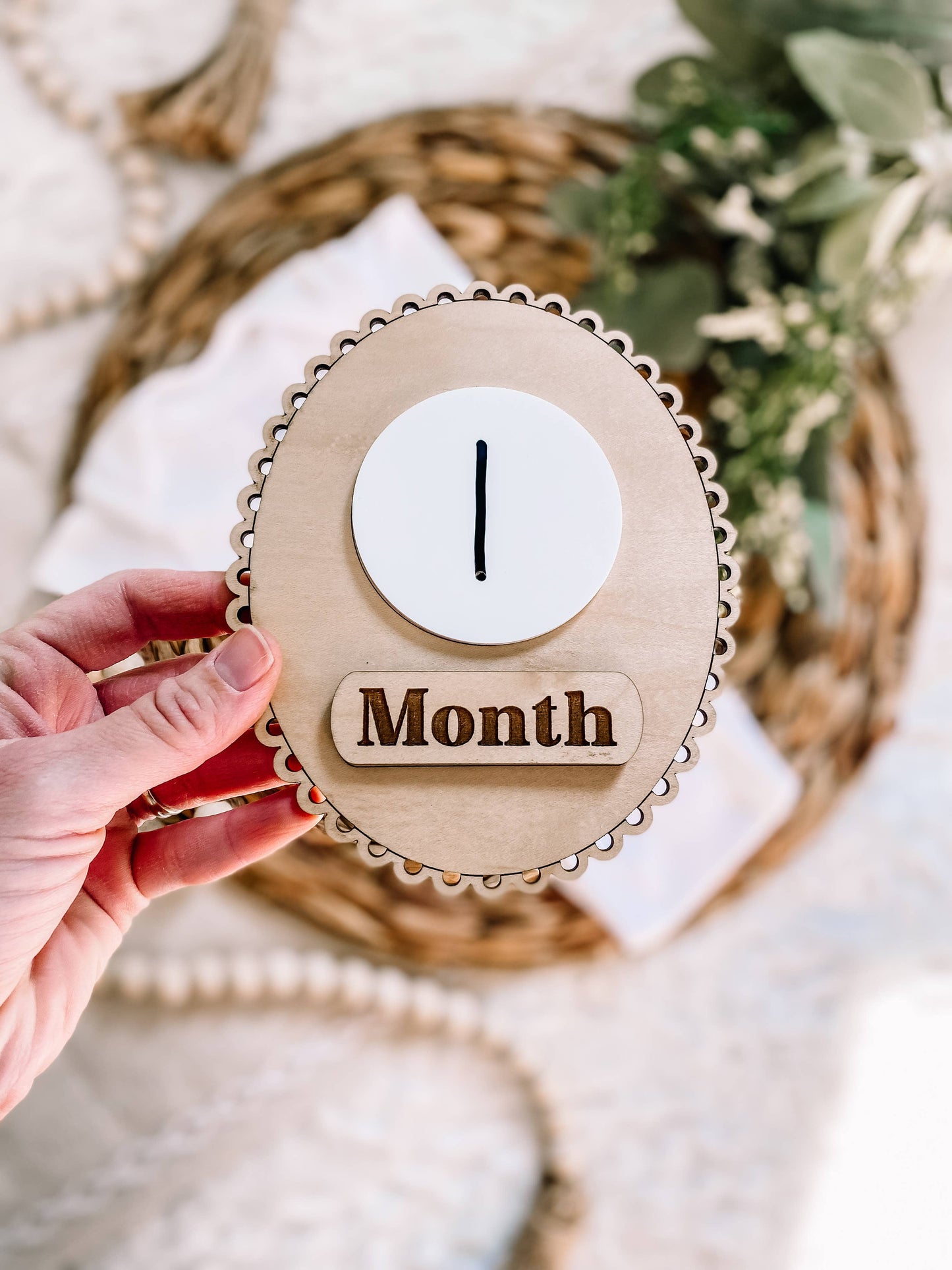 Scalloped Edge Monthly Milestone Dry Erase Sign