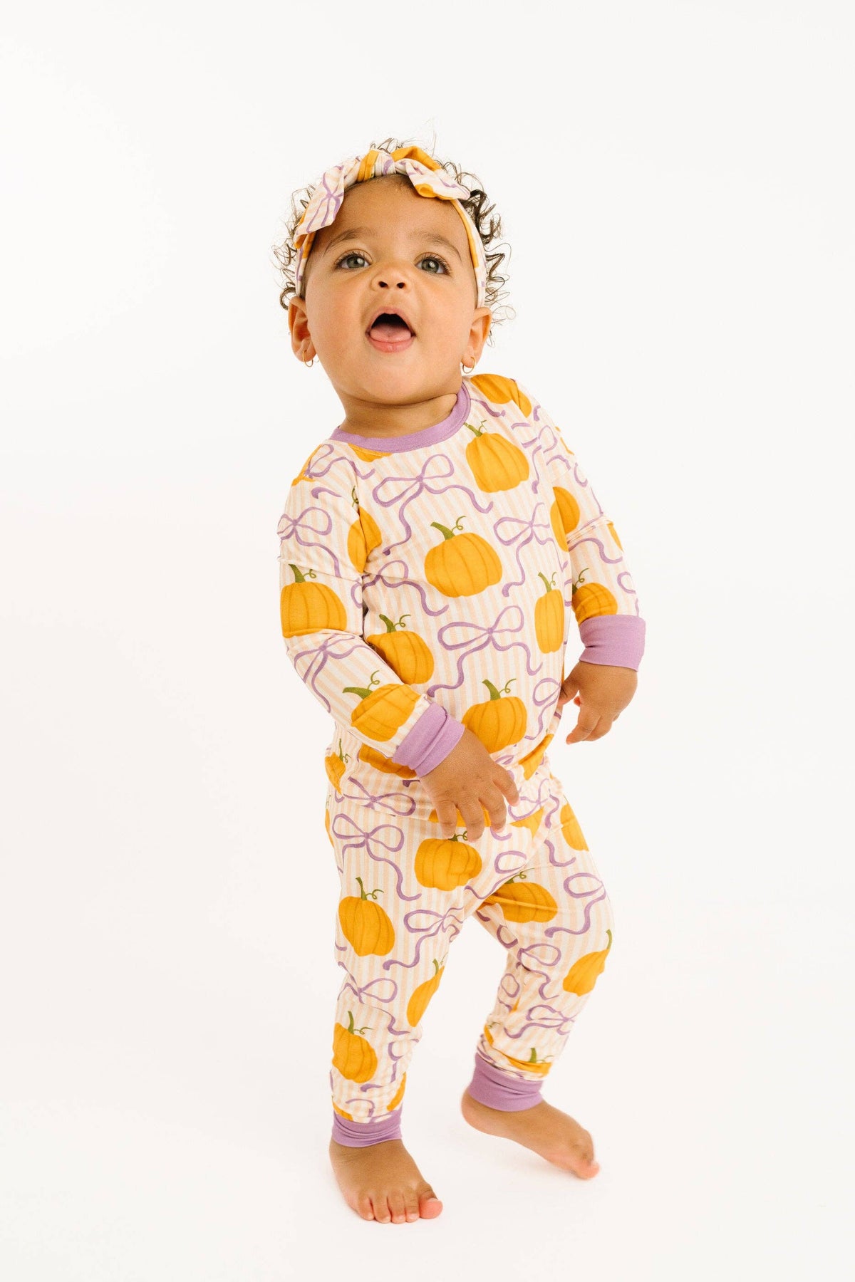 Pumpkin & Bows Bamboo Set