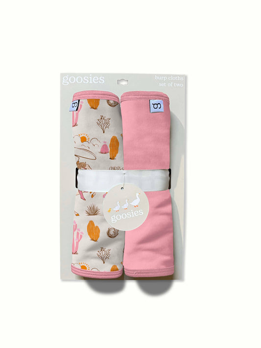 Saddle Up, Cowgirl Toile- Burp Cloth Set