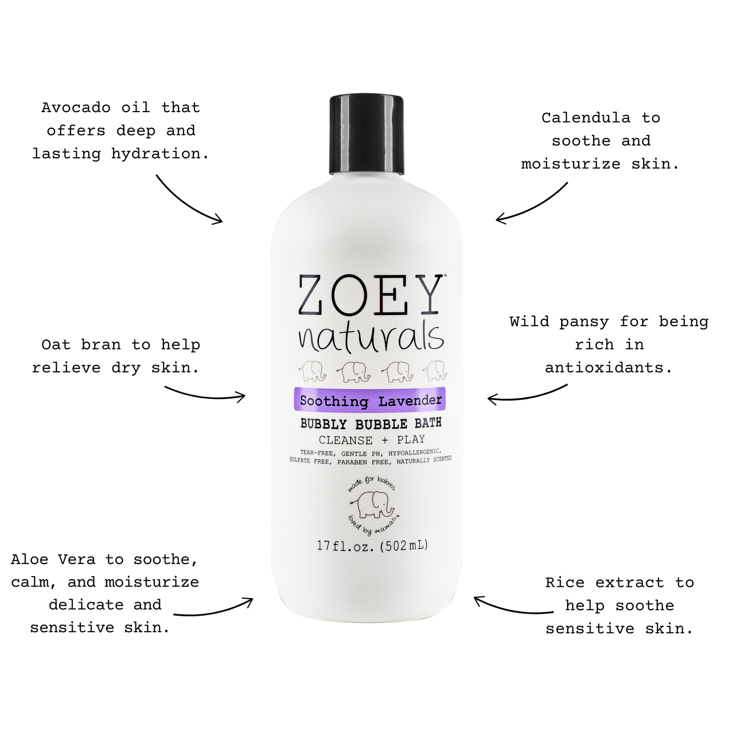 Soothing Lavender Bubbly Bubble Bath -  17oz