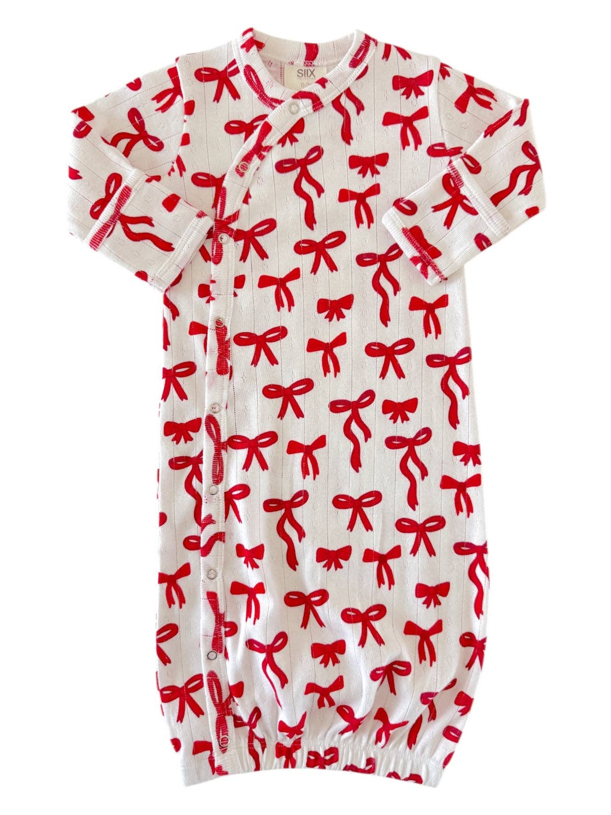 Red Bows / Organic Pointelle Gown