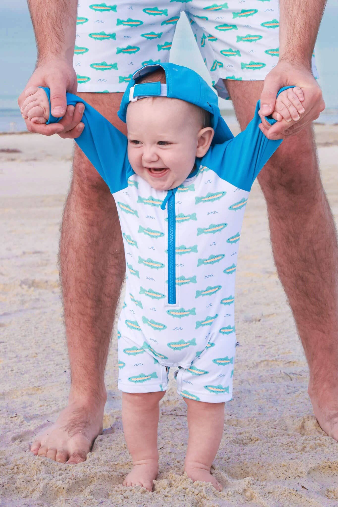 Long Sleeve Rash Guard Swim Romper Shortie | Tiny Trout
