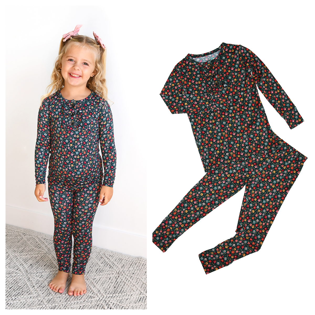 Isabelle RUFFLE TWO PIECE Bamboo Floral Girl Clothing Outfit