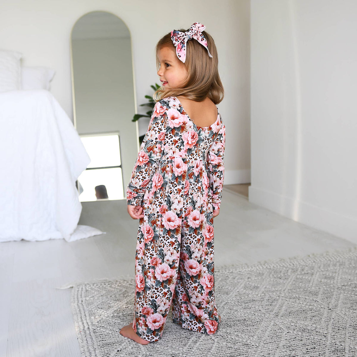 Laura WIDE LEG ROMPER Bamboo Floral Kids Clothing Outfit